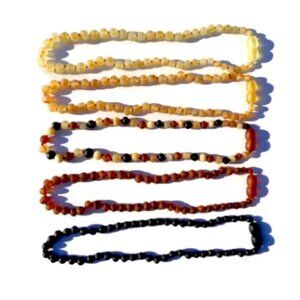 NEW! Unpolished 100% Natural Genuine Baltic Amber Necklace Safety Knotted 13"